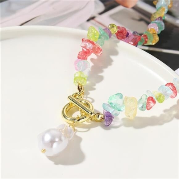 🌈 Natural Chakra Stone Necklace | Healing Crystal Chip Beads - Picture 4 of 4